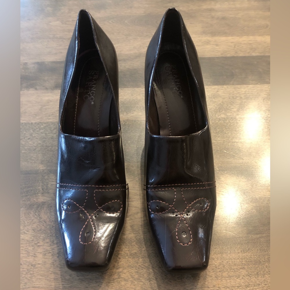 ✨$8 Clear Out ✨ Franco Sarto Women's Boria Chestnut Brown Leather Heels